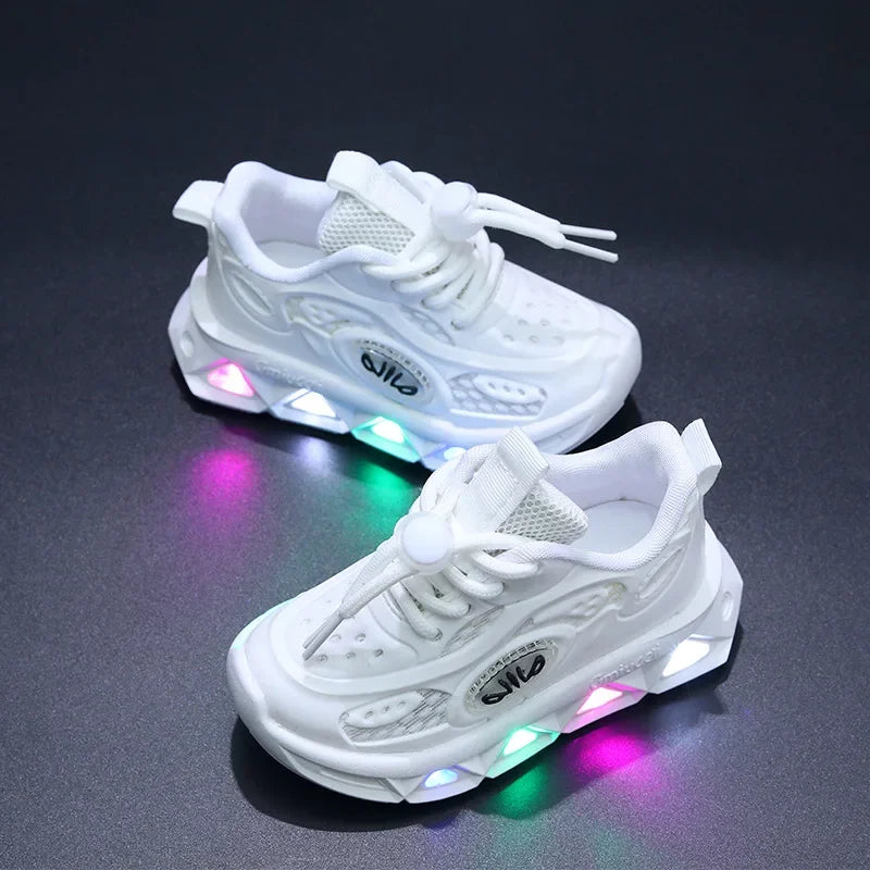 Kids Light Up Chunky Sneakers Soft Sole Baby Shoes for Boys and Girls