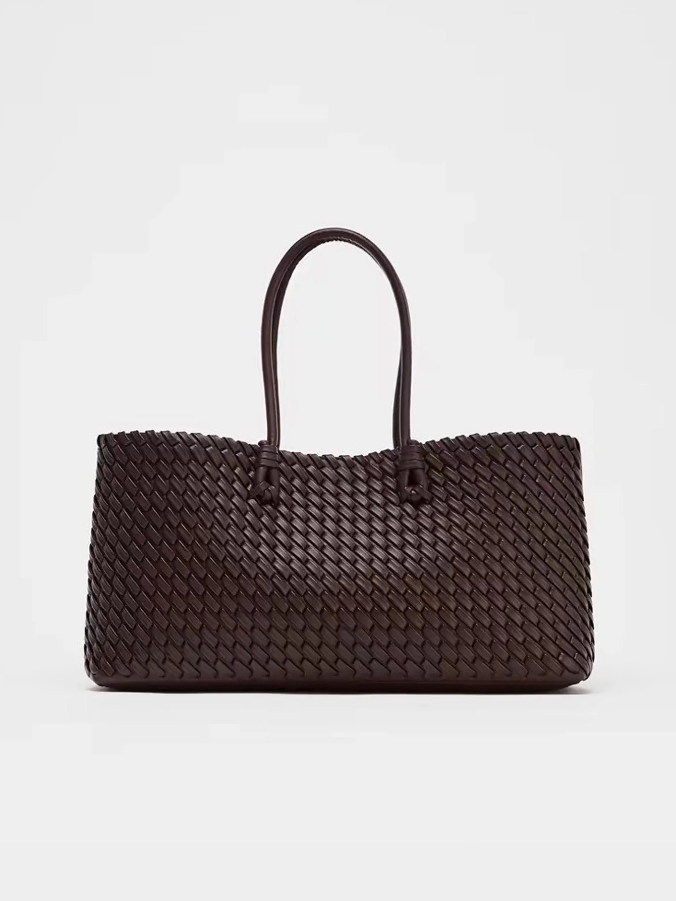 Women Woven Tote Bag Large Capacity Handheld Shoulder Bag Fashion Commuter Handbag