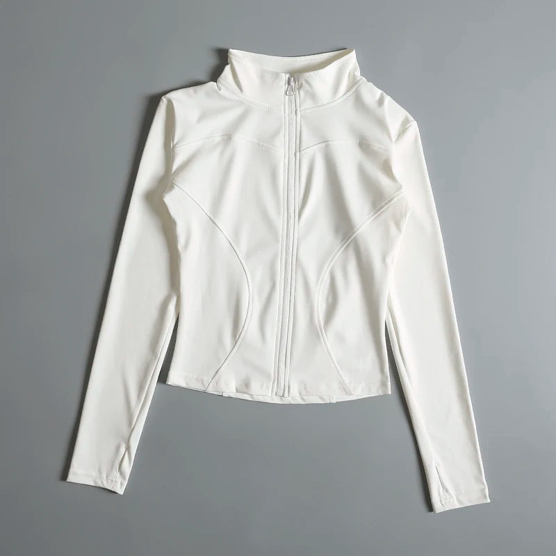 Women Zip Yoga Jacket Long Sleeve Fitness Gym Sports Top