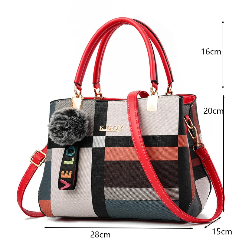 Women PU Leather Crossbody Tote Bag Large Capacity Handbag