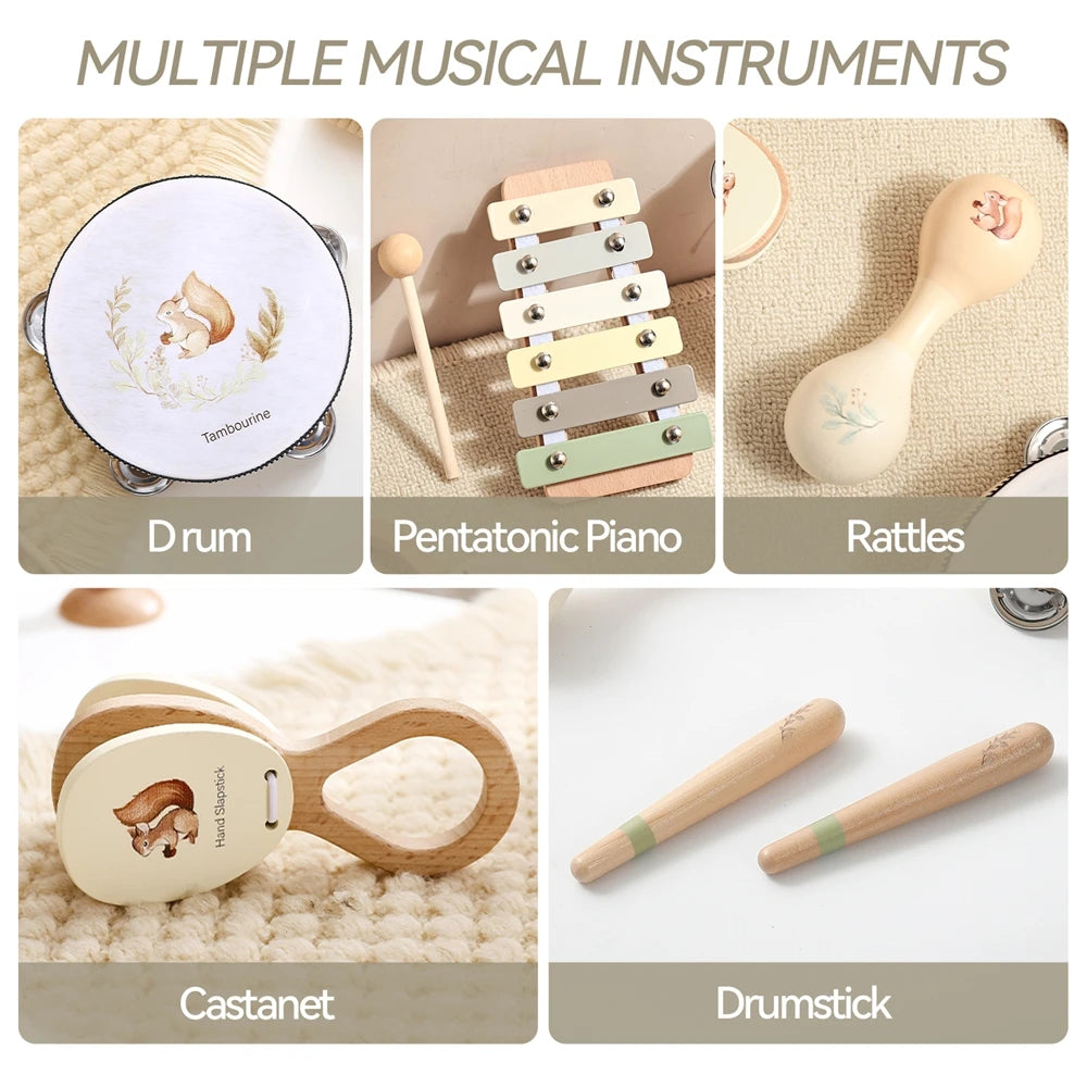 Montessori Wooden Musical Instruments Baby Toy Set