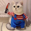 Pet Halloween Cosplay Costume for Cats and Small Dogs Soft Warm Jumpsuit