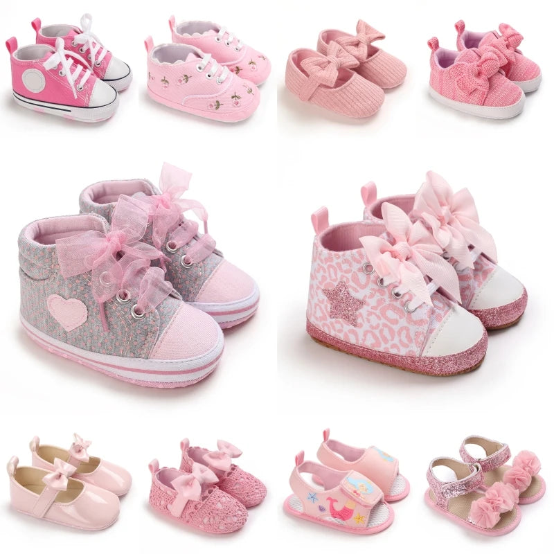 Baby Girl Pink Flat Shoes Soft Sole Lightweight Walking Shoes