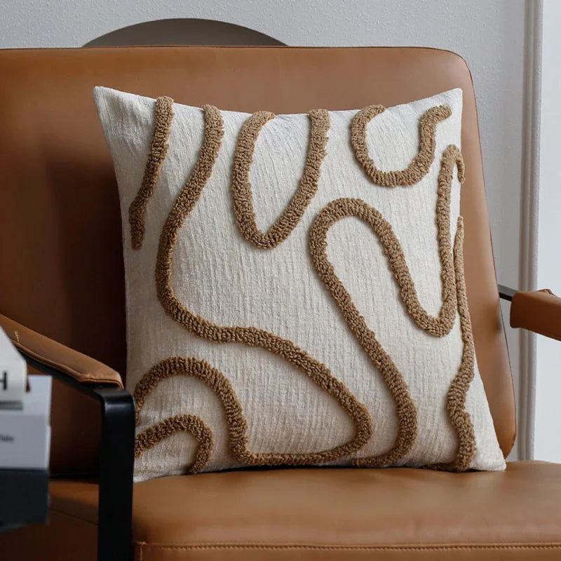 45x45 Boho Chenille Throw Pillow Cover Soft Geometric Cushion Case for Sofa Living Room