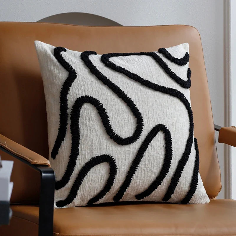 45x45 Boho Chenille Throw Pillow Cover Soft Geometric Cushion Case for Sofa Living Room