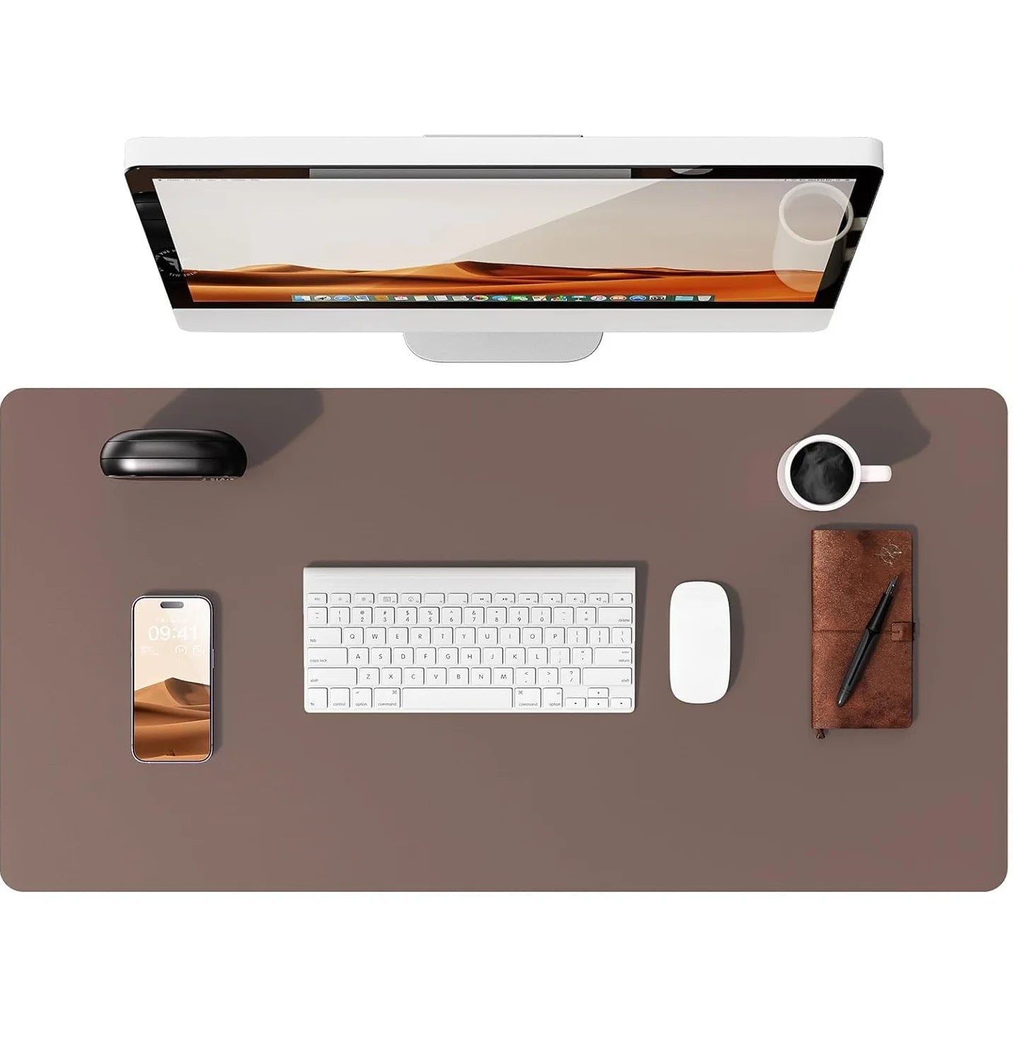 Large PU Leather Desk Mat Mouse Pad Non Slip Office Laptop Desk Protector