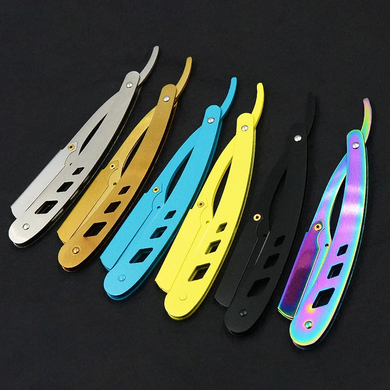 Men Folding Barber Razor Black