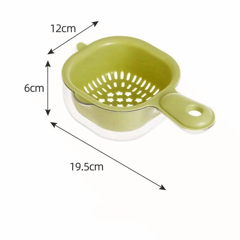 Double Layer Hanging Fruit Washing Drain Basket Kitchen Organizer