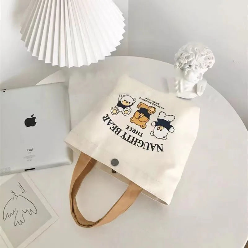 Small Canvas Tote Bag Lunch Box Handbag for Students Office