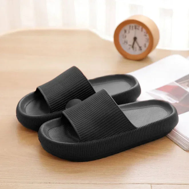 Cloud Cushion EVA Slippers Thick Sole 4cm Soft Anti Slip Bathroom Slides Comfortable Home Sandals for Men Women