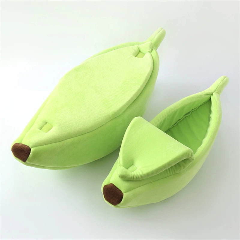 Banana Cat Bed Cozy Warm Pet House Soft Cushion for Cats and Small Dogs