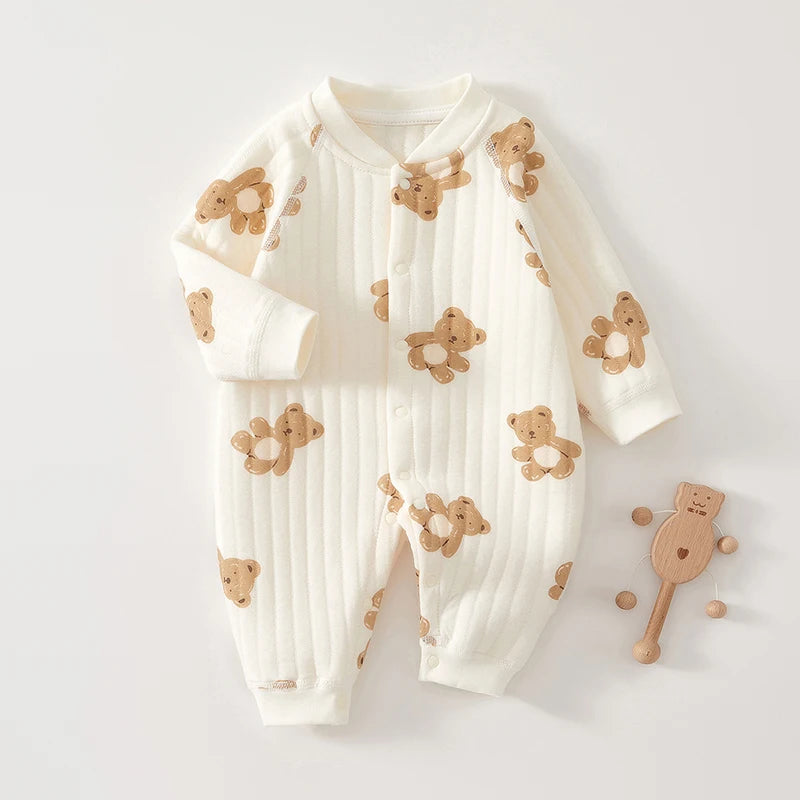 Newborn Winter Bear Jumpsuit Long Sleeve Romper Onesie