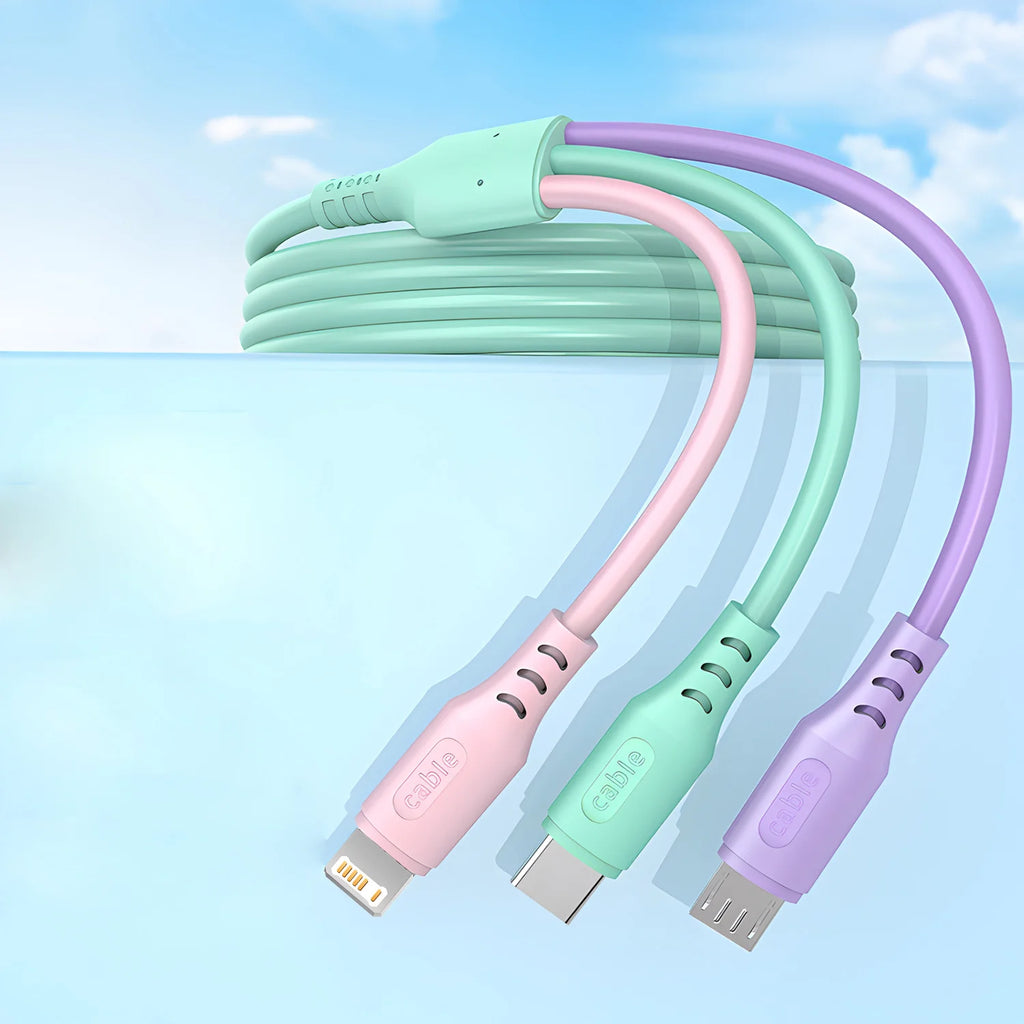 3 in 1 Multi USB Charging Cable Type C Micro Fast Charging Cable