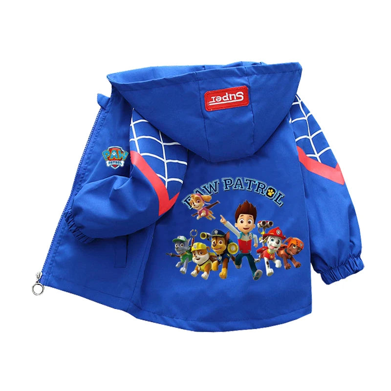 Kids Cartoon Rescue Pup Hooded Jacket Spring Autumn Sports Coat 1 to 10 Years