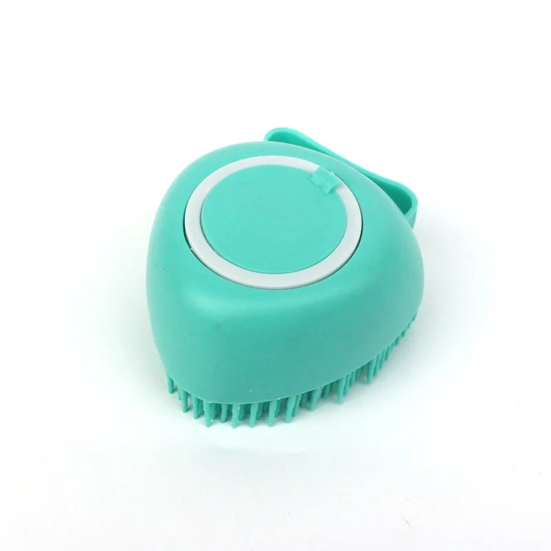 Pet Bath Brush with Shampoo Dispenser – Silicone Dog & Cat Massage Grooming Tool