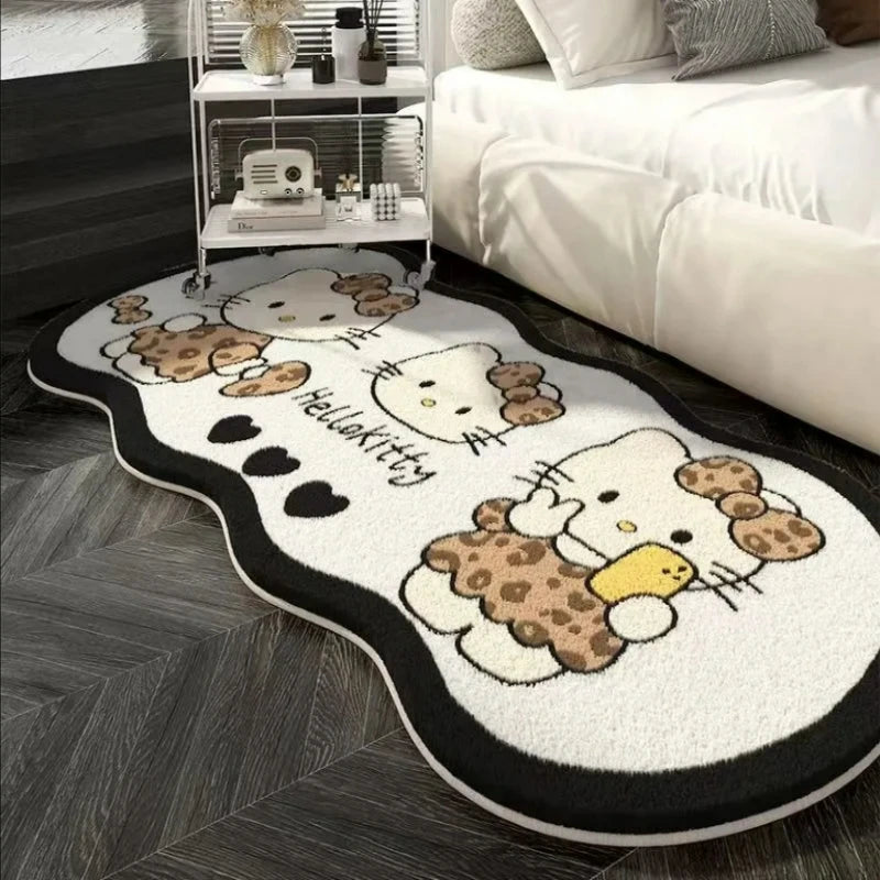 Cat Design Non Slip Floor Mat Stain Resistant Rug for Bedroom Living Room