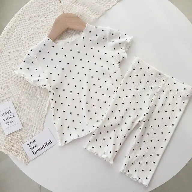 Baby Girls Floral Summer Pajama Set Short Sleeve Two Piece 1 to 8 Years