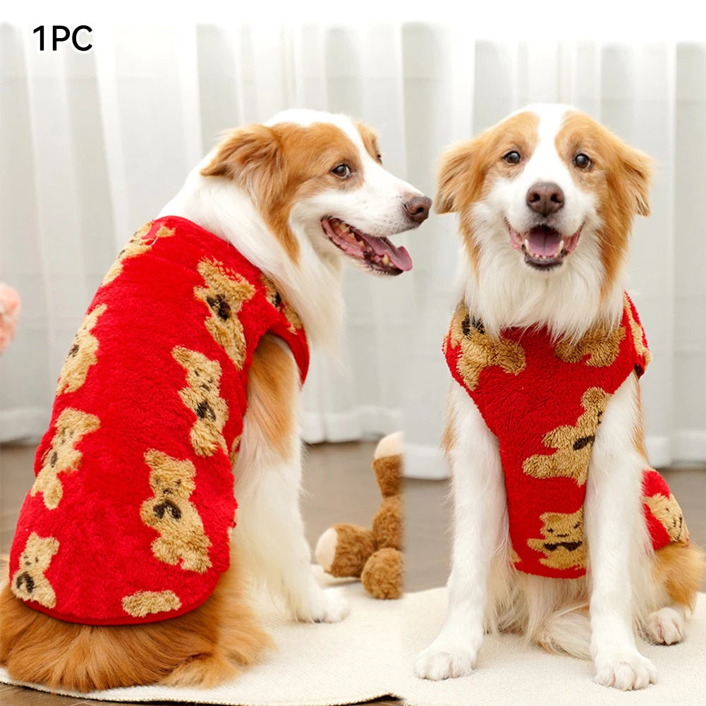 Warm Flannel Dog Pajamas Winter Pet Coat for Large Dogs