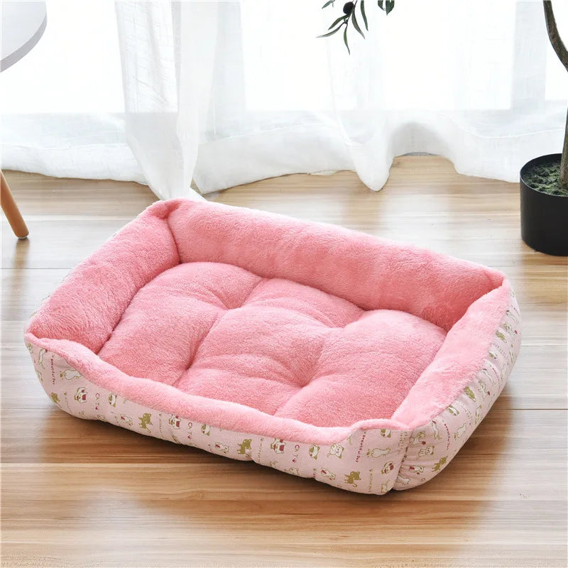 Warm Square Dog Bed for Small Medium Large Dogs and Cats