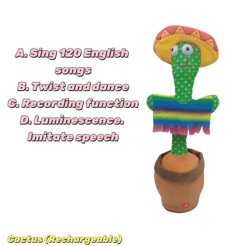 Talking Dancing Cactus Plush Toy with Music