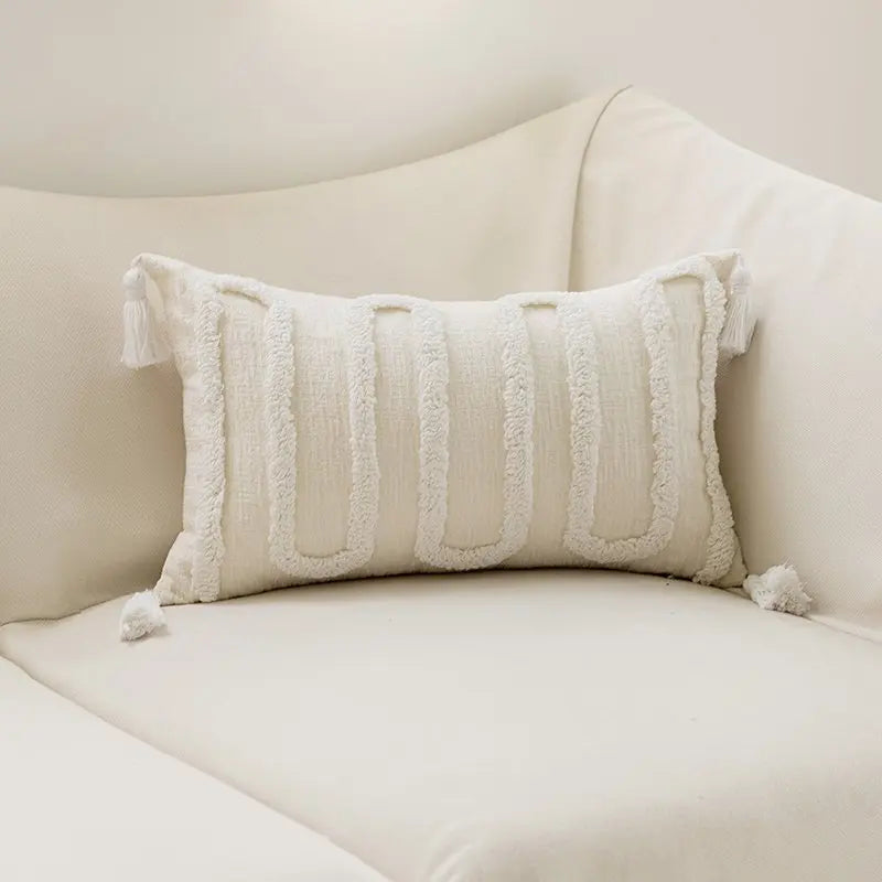 45x45 Boho Chenille Throw Pillow Cover Soft Geometric Cushion Case for Sofa Living Room