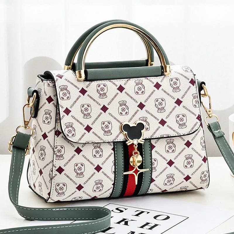 Women Shoulder Tote Bag Handbag Leather Monogram Printed Single Shoulder Bag