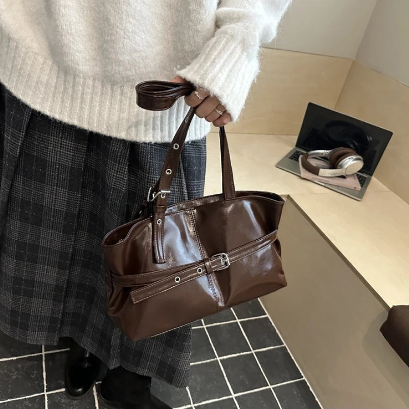 Women Retro Tote Bag Large Capacity Shoulder Handbag