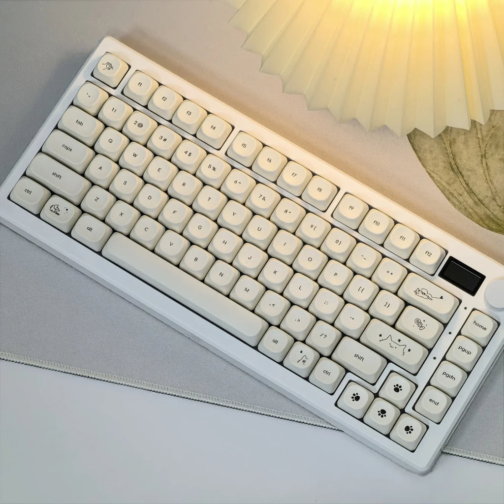 124 Keys Cute Cat PBT Keycaps MOA Profile Mechanical Keyboard Keycap Set