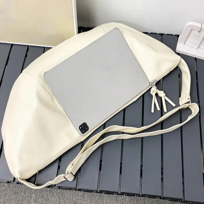 Men Dumpling Shape PU Crossbody Bag Large Capacity Casual Shoulder Bag