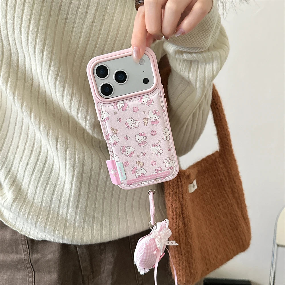 Pink Hello Kitty Flower Shockproof Silicone iPhone Case