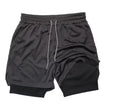 Men 2-in-1 Camouflage Running Shorts Quick Dry Gym Fitness Training Sports Shorts