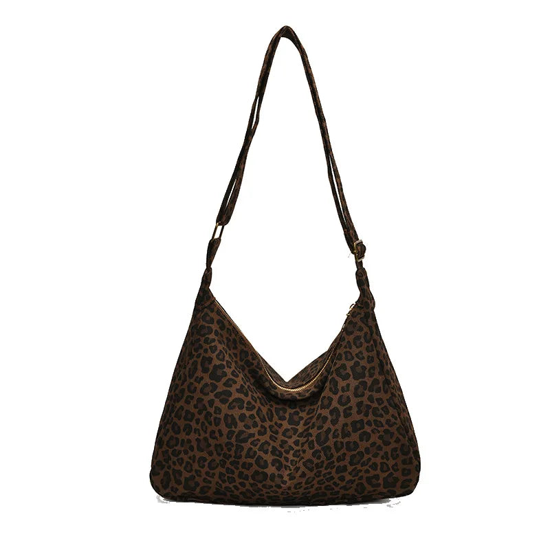 Women Leopard Shoulder Bag Large Capacity Crossbody Tote