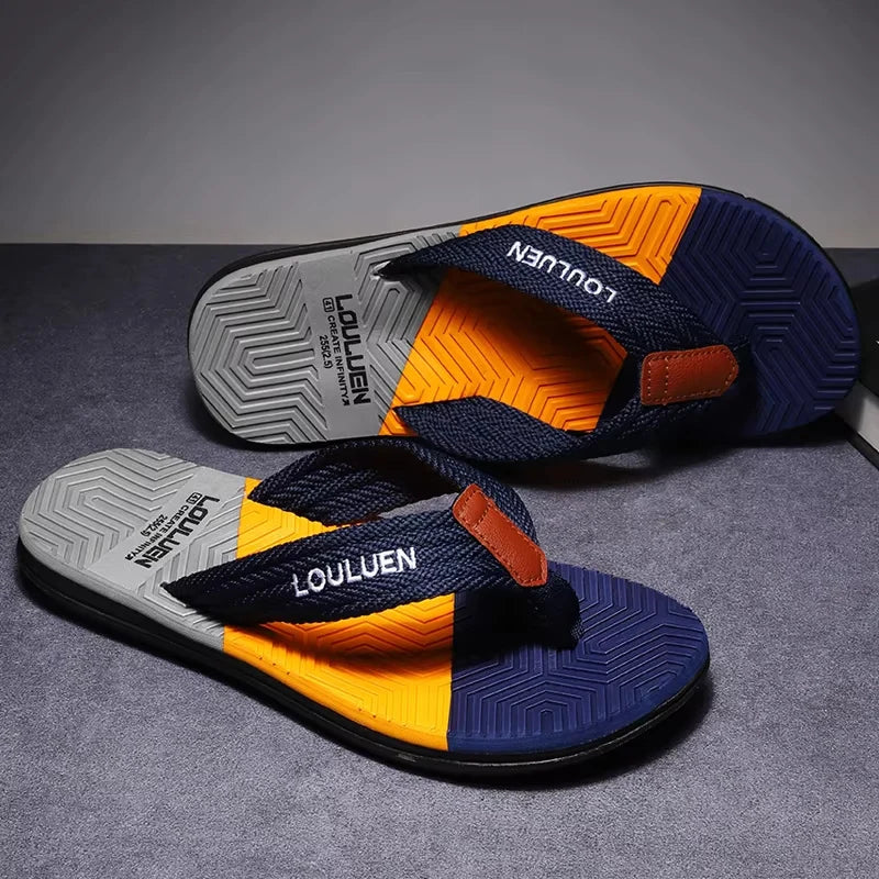 Men Flip Flops Summer Beach Sandals Breathable Anti Slip Casual Outdoor Slippers Lightweight Comfortable Thong Sandals