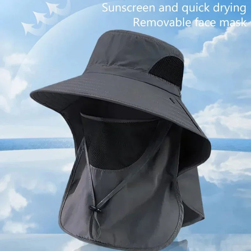 UV Protection Fishing Bucket Hat with Neck Flap