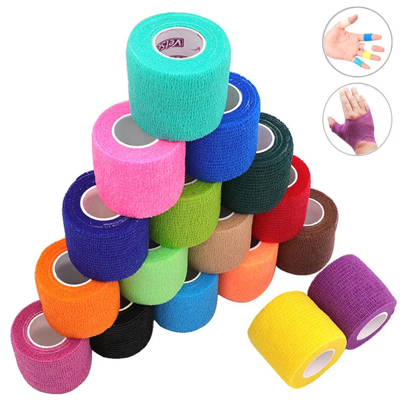 Colored Self Adhesive Elastic Sports Wrap Tape 18 Colors Athletic Support Bandage Knee Finger Ankle Protection