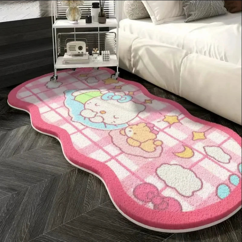 Cat Design Non Slip Floor Mat Stain Resistant Rug for Bedroom Living Room