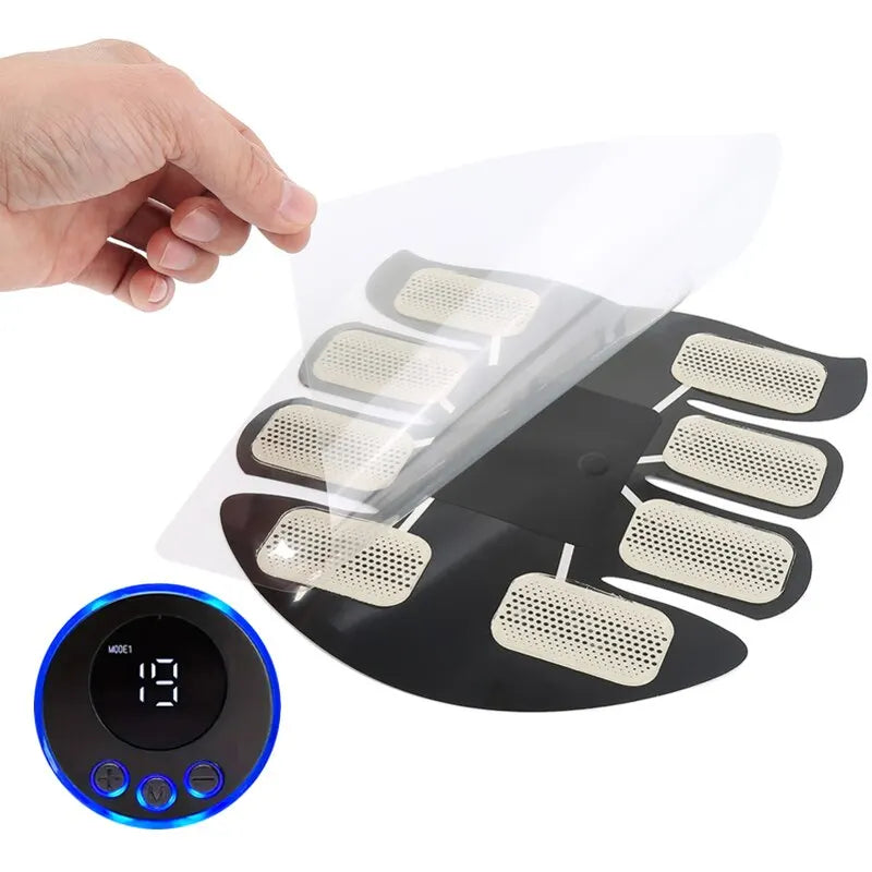 EMS Abs Stimulator Pads Muscle Toner Electric Abdominal Trainer USB Rechargeable Fitness Body Workout Patch