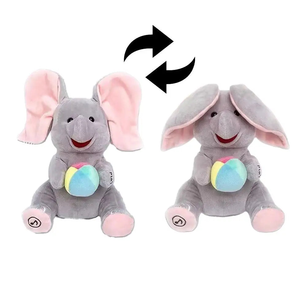 Hide and Seek Elephant Plush Toy Interactive Singing Baby Soothing Toy