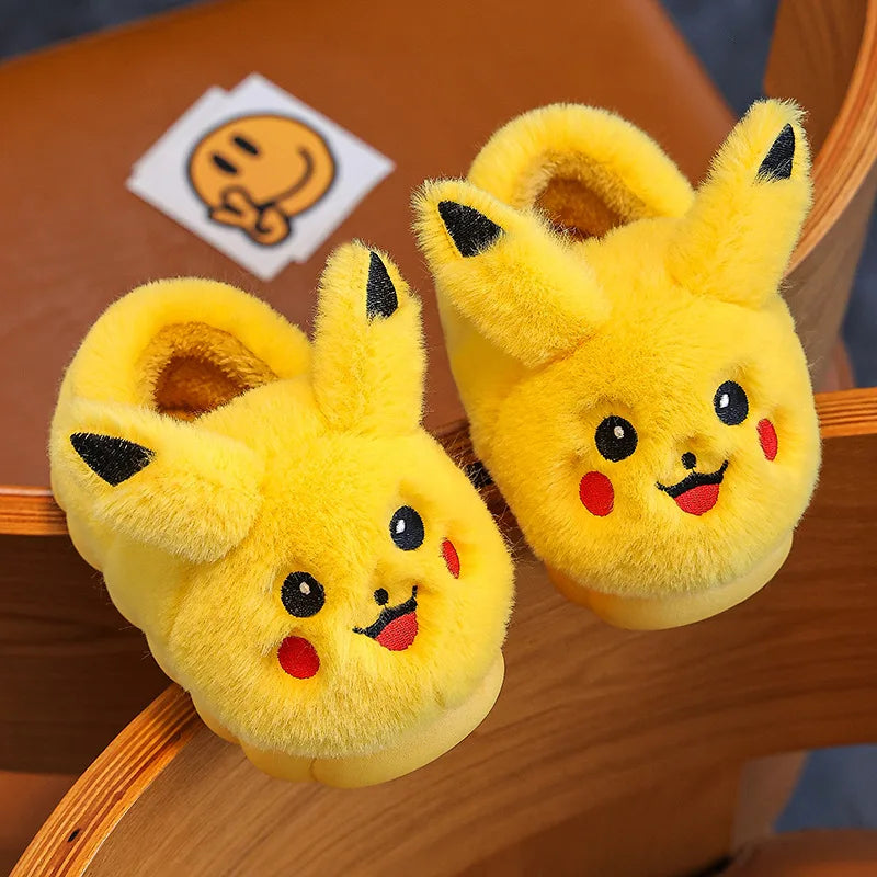 Pokemon Pikachu Plush Slippers Warm Non Slip Indoor Shoes