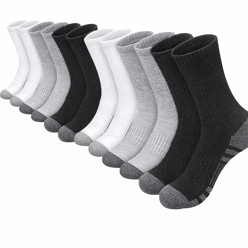 Men Outdoor Gym Socks High Grip Breathable Football Training Sports Socks 6–12 Pairs