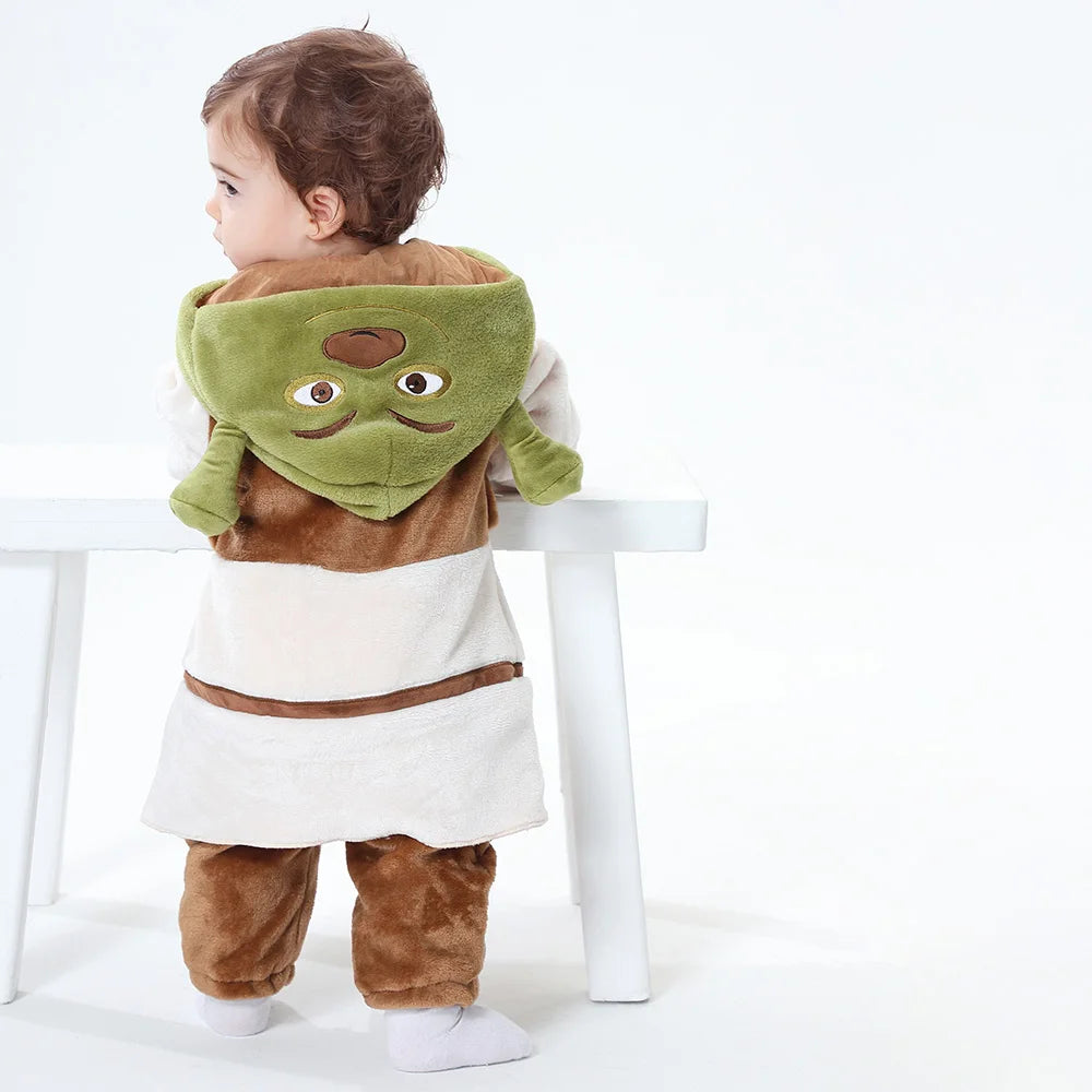 Baby Green Monster Kigurumi Costume Winter Warm Onesie Kids Cosplay Outfit
