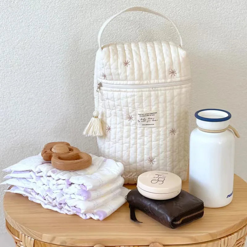Quilted Baby Diaper Caddy Portable Stroller Nappy Bag Organizer