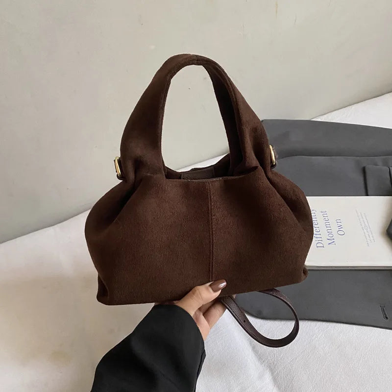 Women Cloud Dumpling Shoulder Bag French Style Retro Crossbody Handbag