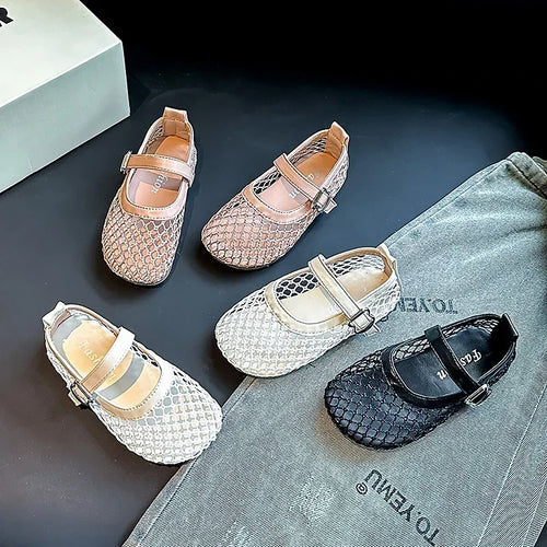 Kids Mesh Flat Sandals Soft Sole Non Slip Summer Princess Shoes Girls 2026
