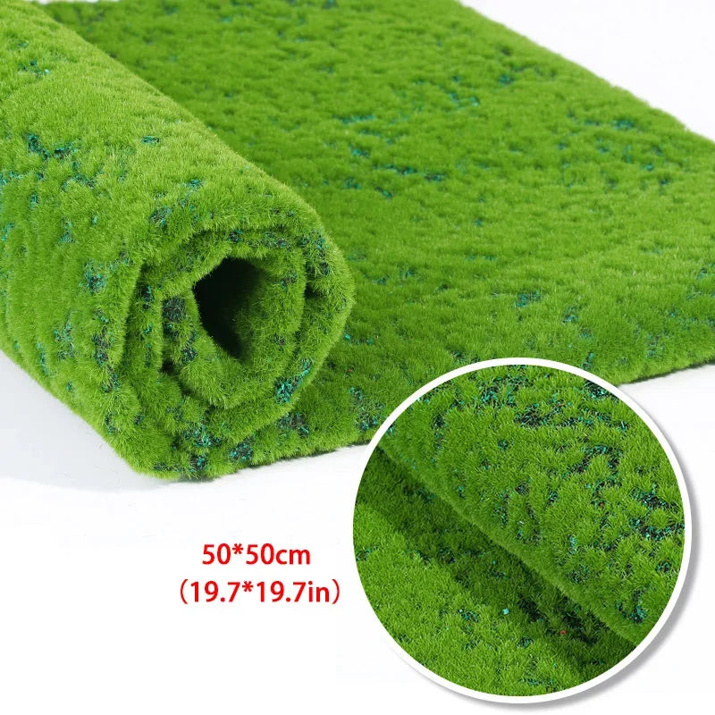 Artificial Grass Rug 50x50cm Fake Moss Turf Mat Garden Wedding Decor Carpet