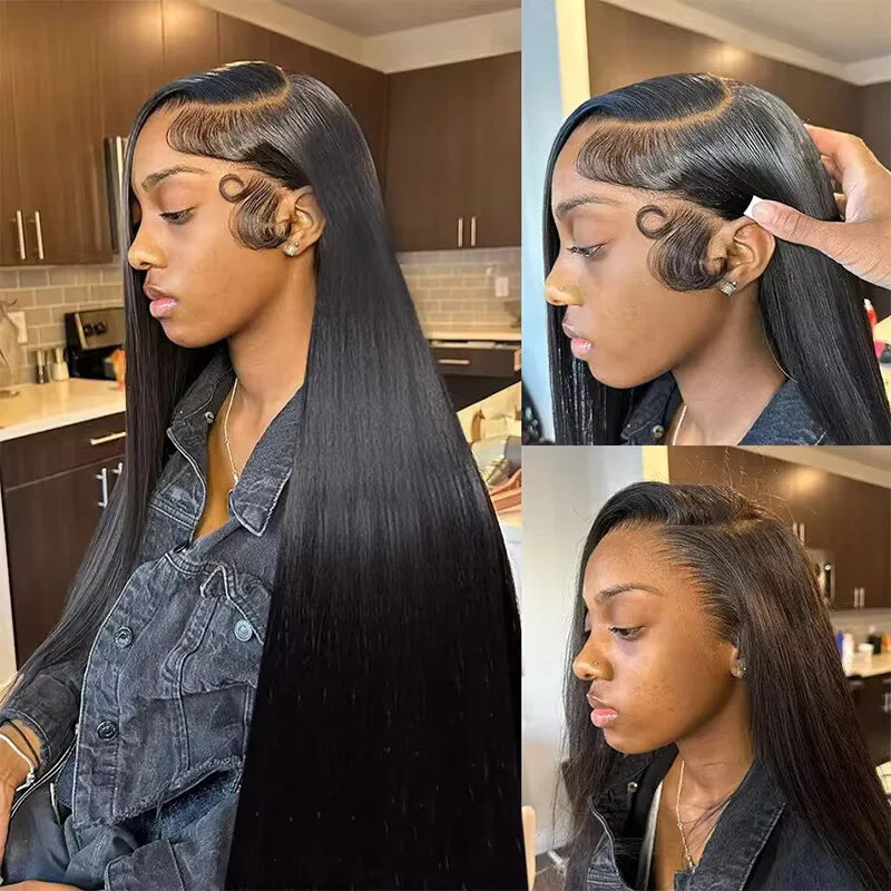 Bone Straight Human Hair Wig – HD Lace Front Glueless Wig for Women