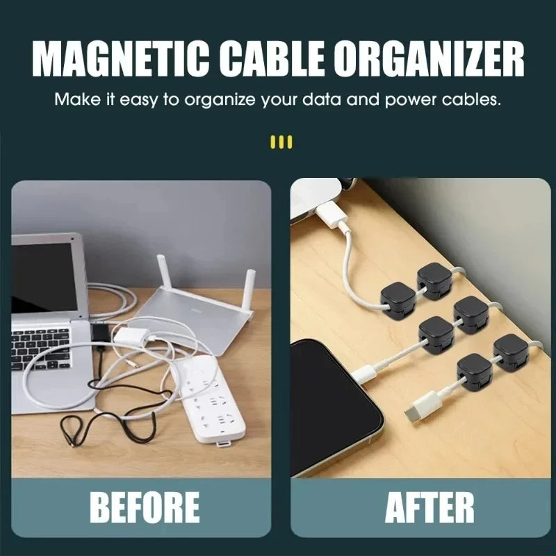 Magnetic Cable Clip Cable Holder Cord Organizer for Desk Office Management