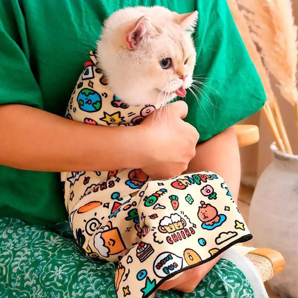 Cat Grooming Wrap Anti Bite Scratch Swaddle for Nail Clipping