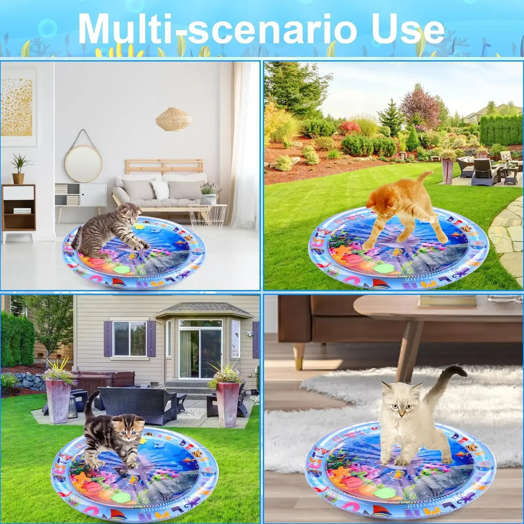 Cat Water Sensory Play Mat – Inflatable Fish Play Pad for Interactive Indoor Fun