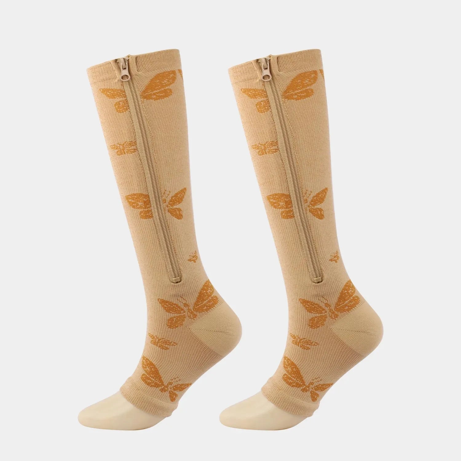 Zipper Compression Socks 15–20 mmHg Open Toe Medical Support Socks Men Women Circulation Relief
